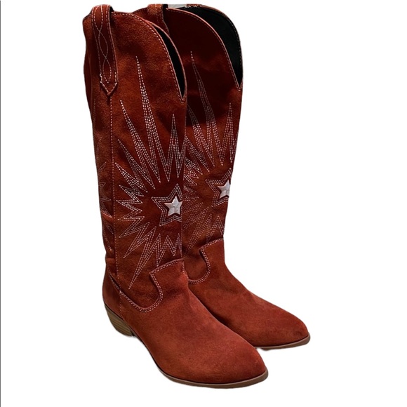 dingo Shoes - Dingo red leather suede cowgirl star boots